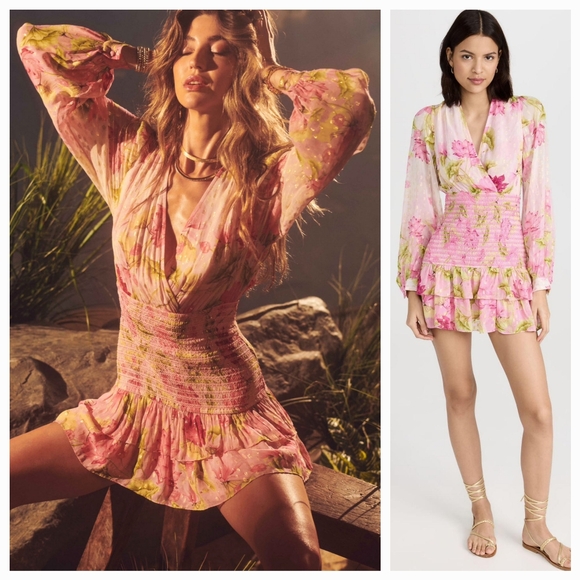 ROCOCO SAND REN SHORT DRESS In PINK LOTUES XS NWT - Picture 2 of 10